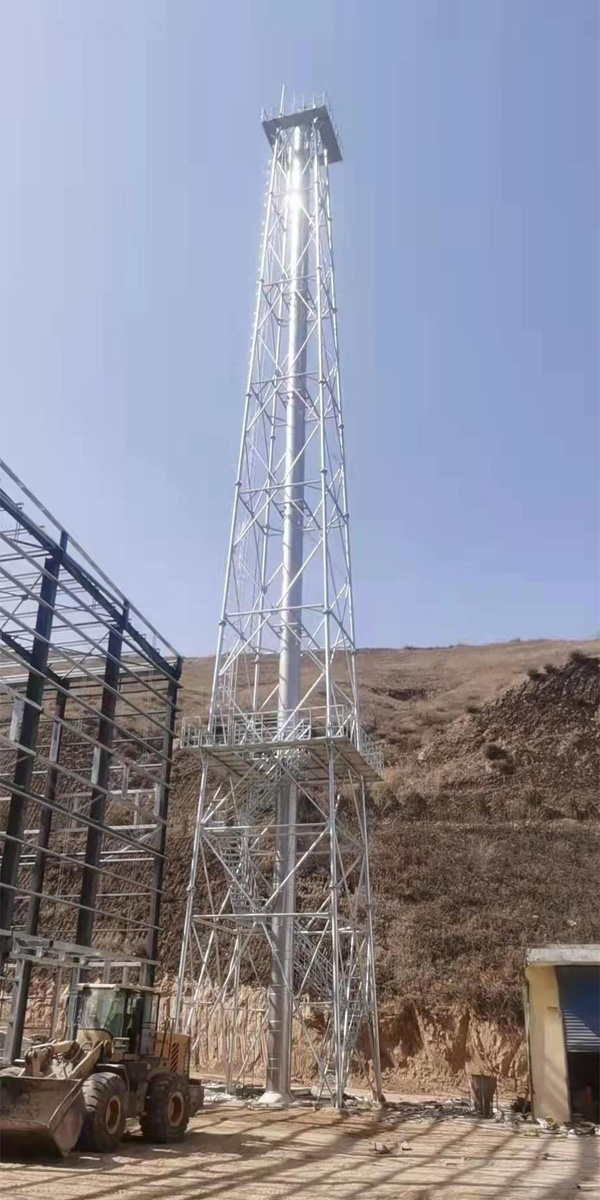 山西興縣50米塔架不銹鋼煙囪項(xiàng)目（口徑DN800mm，高度50m)